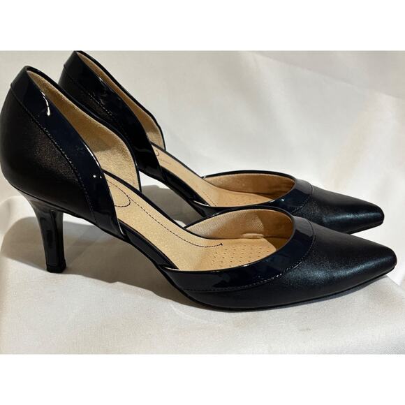 Life Stride Soft System Saldana Navy D'Orsay Heels Womens sz 9 Comfort Career - Picture 2 of 9